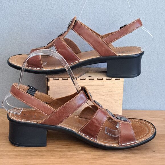 Josef Seibel Tonga 25 Brown Leather Strap Sandals Women’s 39 US 8.5 Gladiator - Picture 5 of 13